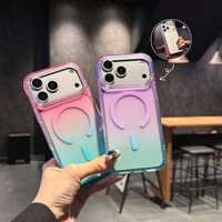 Coque de téléphone magnétique bicolore dégradée en gros pour iPhone 18 Pro Max 17 16, et coque pour Samsung Galaxy S26 Ultra S25 FE 24