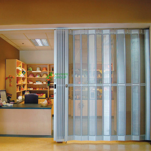 Puerta Plegable <span class=keywords><strong>de</strong></span> <span class=keywords><strong>Aluminio</strong></span> Deslizante Transparente <span class=keywords><strong>de</strong></span> Policarbonato para Tiendas y Centros Comerciales, <span class=keywords><strong>Precio</strong></span> Económico, Más Vendida - Product Image 1