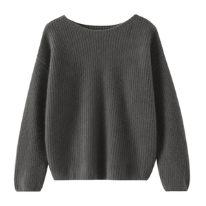 Vente chaude femmes pur cachemire Brioche-Point tricot <span class=keywords><strong>col</strong></span> <span class=keywords><strong>bateau</strong></span> épaissi <span class=keywords><strong>pull</strong></span> en cachemire <span class=keywords><strong>pull</strong></span> pour l'hiver - Product Image 2