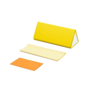 درج محمول عالي الجودة PU مثلث تصميم قابل للطي بشعار مخصص صناديق انزلاقية محمولة قماش مايكروفايبر - Product Image 4