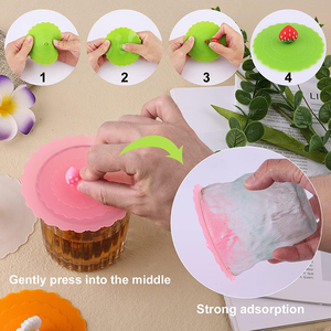 Colorful Anti-Dust <b>Reusable</b> Silicone Lids for Cups <b>Mugs</b> Beer Glasses Outdoors & Indoors - Product Image 4