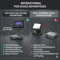 Caja Registradora con Báscula Integrada y Pantalla Táctil LongFly, Pantallas Duales de 10.1\" y 15.6\", Intel Celeron J6412, 8GB DDR3L