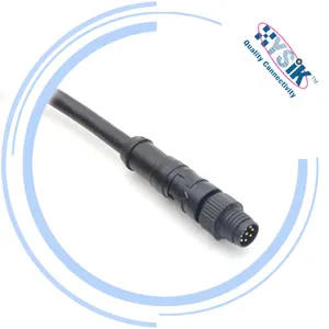 Cable personalizado M8 Cable de moldeo macho hembra enchufe 8 pines Cable circular recto conector de Sensor M8