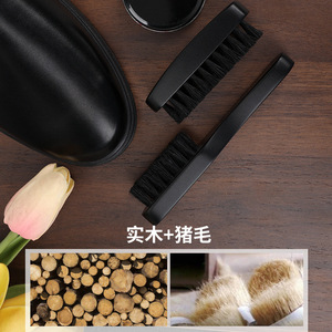 Juego de cepillos para zapatos Yinste con cerdas de pelo de cerdo y mango de madera maciza para limpiar y pulir zapatos de cuero - Product Image 3