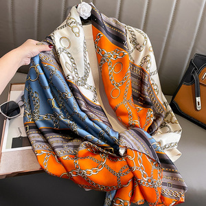 Großhandel Neuer Schal für Frauen Seide Individuell bedruckte Seiden kopf Chiffon Schals Beliebte Damenmode Scarvered - Product Image 3
