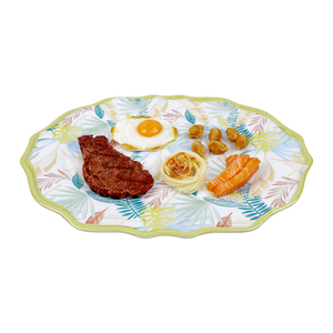 Ristorante dell'hotel Buffet vassoio cibo in plastica <span class=keywords><strong>grandi</strong></span> <span class=keywords><strong>piatti</strong></span> <span class=keywords><strong>da</strong></span> <span class=keywords><strong>portata</strong></span> 20 pollici foglia disegno melamina ovale piatto - Product Image 4