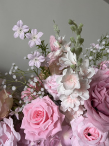 Bouquet <span class=keywords><strong>de</strong></span> mariage artificiel <span class=keywords><strong>de</strong></span> haute qualité, 60 cm, <span class=keywords><strong>blanc</strong></span> <span class=keywords><strong>et</strong></span> <span class=keywords><strong>rose</strong></span>, style moderne, boule <span class=keywords><strong>de</strong></span> fleurs en soie, <span class=keywords><strong>centre</strong></span> <span class=keywords><strong>de</strong></span> <span class=keywords><strong>table</strong></span> pour décorations - Product Image 6