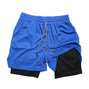 Men's Black Quick Dry Sport Shorts With Pockets Elastic Waist <b>Mid</b> Rise Short Length Spandex Polyester Knitted Fabric - Product Image 6
