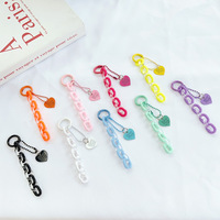 En gros, Breloques en acrylique en forme de cœur pour chaînes, pendentifs, porte-clés, avec fermoir à ressort coloré, pour breloques de sac, décorations de téléphone et porte-clés