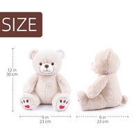 Ours en peluche crème en gros avec patins de pattes en forme de cœur rouge pour les boutiques de cadeaux et les détaillants de jouets