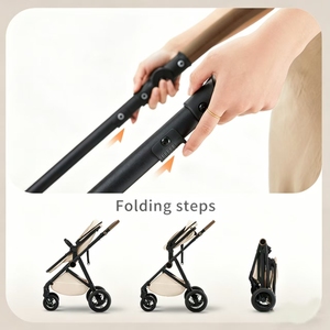 Système de poussette légère avec logo personnalisé, cadre en acier durable, pliable, facile à manier pour les voyages avec bébé - Product Image 2