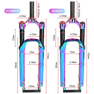 <span class=keywords><strong>Fourche</strong></span> pneumatique à suspension VTT <span class=keywords><strong>26</strong></span> 27.5 29er <span class=keywords><strong>Fourche</strong></span> avant à tube droit pour VTT <span class=keywords><strong>Fourche</strong></span> colorée de voyage <span class=keywords><strong>100mm</strong></span> - Product Image 3