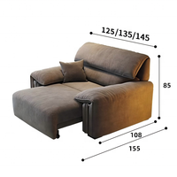 Canapé moderne électrique inclinable en tissu chenille 3 places, canapé paresseux nuage à rangée droite avec dossier réglable, mobilier de salon