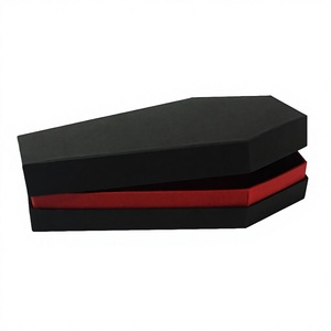 Warehouse Custom Mini Halloween Cardboard <b>Gothic</b> Coffin Shaped Premium <b>Candle</b> Packaging Casket Gift Box Gold Foil Recyclable - Product Image 3
