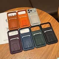 Étui de téléphone en cuir PU Minibook pour iPhone 18 Series, coque fine antichoc avec anneau de protection de l'appareil photo, doublure en microfibre douce