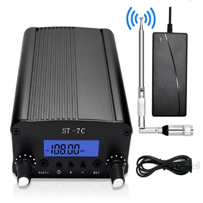 ST-7C Stereo 1/7W two gears can be self-set FM broadcast transmitter 76-108MHZ audio equipment