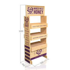 <strong>Customizable</strong> Store Wooden Honey Display Rack with Floor Stands and <strong>Shelf</strong> <strong>Unit</strong> - Product Image 2