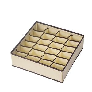 24 Compartment Fabric <strong>Storage</strong> <strong>Box</strong> Collapsible Closet Organizer <strong>Drawer</strong> for Handkerchief Sock Tie Wardrobe Organization - Product Image 1