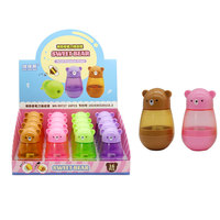 Gommes à effacer mignonnes en forme d'ours, 4 couleurs, taille-crayons en plastique pour enfants, non toxiques, sûrs, fournitures scolaires et artistiques, vente en gros