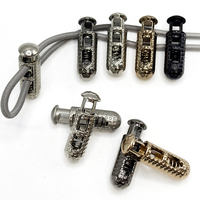 Serrure de cordon élastique en métal rond de haute qualité pour vêtements, bascule à ressort réglable en forme de cloche
