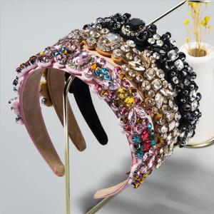 Diadema Ancha con Cuentas de Cristal Natural ZA 2021, para Mujeres y Niñas, Estilo Boho, para Bodas, Invierno, Accesorios para el Cabello Hechos <span class=keywords><strong>a</strong></span> <span class=keywords><strong>Mano</strong></span> - Product Image 4