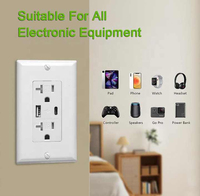 Prise de courant américaine 4.8A type C type A 2 Usb prise de courant duplex USB Port Socket USB C prise murale