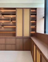Armoire de chambre convertible moderne avec coiffeuse et miroir, panneau en bois pliable et extensible, 4 tiroirs pour usage domestique