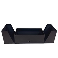 Boîte cadeau magnétique à double porte avec impression UV sur soie noire personnalisée, boîte d'emballage à double tiroir