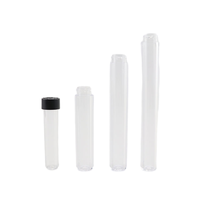 Tube d'emballage rond transparent en plastique PET 120*25mm avec capuchon résistant aux enfants pour médicaments et pilules de rouge à lèvres vente en gros