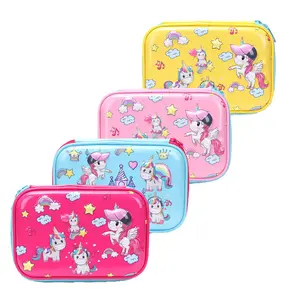 Custom 3D Bunny Pattern Waterproof Durable EVA Hard zipper Multi-function Pen Box School Pencil Case