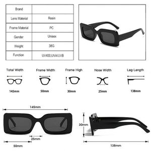 Vente en gros de lunettes de soleil rectangulaires à dégradé de couleurs tendance, lunettes de soleil carrées à petite monture de couleur bonbon pour femmes - Product Image 4