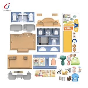 <span class=keywords><strong>Jouet</strong></span> de villa en plastique <span class=keywords><strong>pour</strong></span> enfants, 2 en 1, jeux <span class=keywords><strong>pour</strong></span> bébés, maison, faire semblant de entretenir les animaux de compagnie, diy, nouveau - Product Image 2