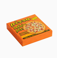 Boîte à pizza carrée jetable en carton ondulé à trois couches, imprimée sur mesure, avec poignée, plusieurs tailles disponibles, logo personnalisé, impression offset