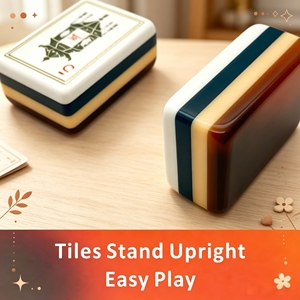 Classic <b>Mahjong</b> Tiles <b>Set</b> Plastic 4-Player Portable Upright Stand Easy Play - Product Image 4
