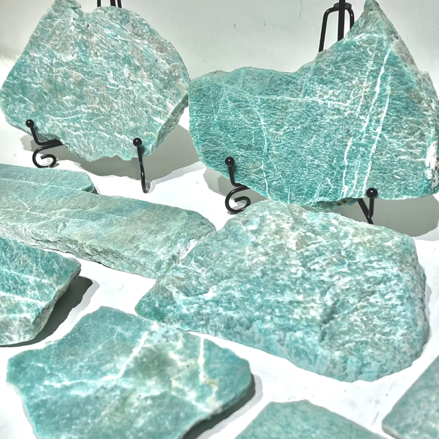 Wholesale Natural Rough Green Amazonite Slab Stone Carved Quartz Reiki Stones and Crystals Raw Rock for Crystal Craft