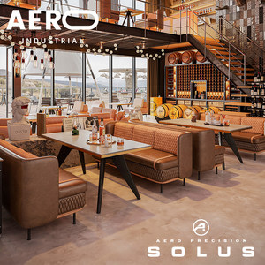 Canapé de bar commercial en PU de style industriel, combinaison table et chaises, mobilier de <span class=keywords><strong>restaurant</strong></span>, bistro, café - Product Image 1