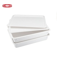 Bac de fermentation rectangulaire Goodman BA3093 en plastique moulé par injection, empilable, avec couvercle, pour boulangerie et transport de pain