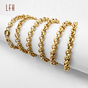 Cadena de Oro Amarillo de 18K al por Mayor, Cadena de Cable Cruzado de Oro Puro Au750, Collar de Oro Real de 18K para Mujeres y Hombres, Joyería - Product Image 3