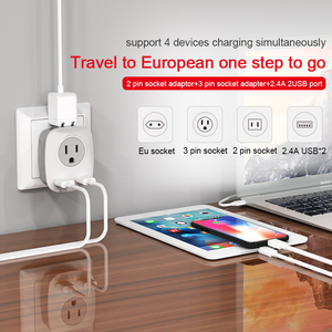 <span class=keywords><strong>Amazon</strong></span> mejor vendedor Wontravel europea de viajes Adaptador de <span class=keywords><strong>3</strong></span> puntas macho enchufe Universal para portátil - Product Image 2