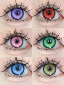คอนแทคเลนส์สีแฟนซีสำหรับฮาโลวีน ขนาด 14.5 มม. แบบนิ่มและแข็ง ดีไซน์วงกลมสีฟ้า ขาว เงิน คุณภาพสูงสำหรับฮาโลวีน - Product Image 1