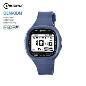 Montres de sport numériques étanches pour garçons, personnalisées, lumineuses, en ABS, chronographe carré, résistantes à l'eau 3 ATM, vente en gros - Product Image 1
