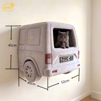 Lit-caverne mural pour chat en forme de voiture, très tendance, en mousse plastique moderne, avec une grande capacité de charge, pour la décoration murale - OEM