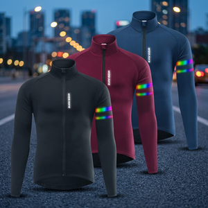 Veste de cyclisme d'hiver pour homme WOSAWE BO284, manches longues, imperméable, coupe-vent, polaire thermique, 100% polyester, course à pied, cyclisme - Product Image 3