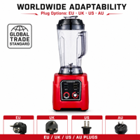Mixeur Commercial Professionnel Haute Vitesse 4L Robuste 2500W pour Hôtels, Bars à Jus, Usage Domestique et en Camping-Car