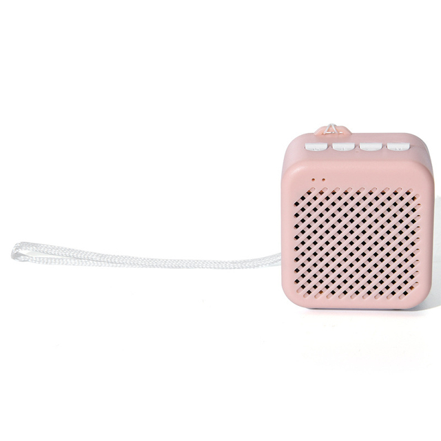 Pink Factory Mini Portable Wireless BT Speaker TWS Lanyard Design for Outdoor Home Car Use Mini Cube Speaker ABS Plastic