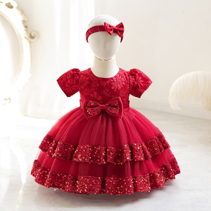 Robes de bébé pour filles <span class=keywords><strong>Robe</strong></span> d'été vintage pour cérémonie d'anniversaire <span class=keywords><strong>Robe</strong></span> de bal à manches bouffantes pour enfants <span class=keywords><strong>Robe</strong></span> de princesse pour bambins - Product Image 2