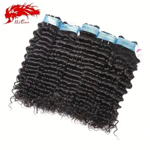 Onda profunda <span class=keywords><strong>de</strong></span> color natural <span class=keywords><strong>de</strong></span> alta calidad 100% Virgen al por mayor tejido <span class=keywords><strong>de</strong></span> <span class=keywords><strong>cabello</strong></span> peruano - Product Image 2