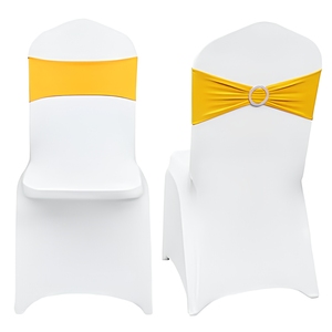 Gold Elastic Spandex Bow Knot <strong>Ribbon</strong> <strong>Chair</strong> Cover Bands Sashes With Buckle for Banquet Party Home Wedding <strong>Ribbons</strong> for <strong>Chairs</strong> - Product Image 1