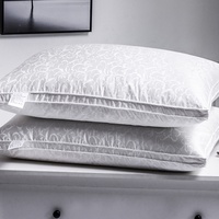 Oreiller en soie douce résistant aux oreillers en tissu de plumes et de velours Oreiller rempli de duvet de satin pincé blanc