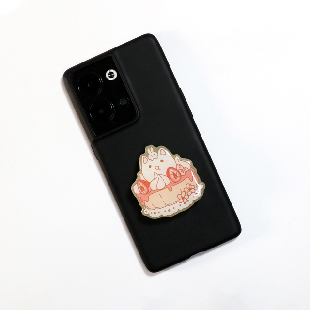 Custom Holographic Epoxy Charm Glow Cartoon Animal Cute Design Printing Phone Grip Decoration Acrylic Phone Holder